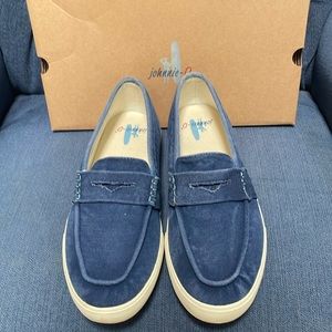Johnnie-O Men's Canvas Sloafer blue slip on shoes size 10 (worn once) in box